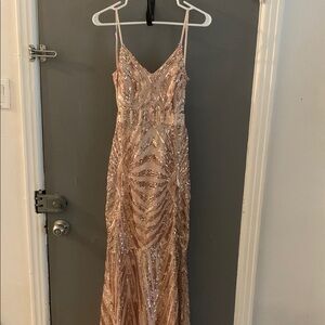 Nwt l’atiste by Amy sequin maxi backless mermaid fairy prom evening dress